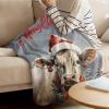 Christmas Super Soft Cozy Flannel Fleece Blanket- Xmas Animal Cow Wear Red Hat Farmhouse Blanket for Bed Couch Sofa Chair Travel, 60 x 80 Inche view 3