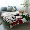 Christmas Super Soft Cozy Flannel Fleece Blanket- Buffalo Xmas Tree Snowman Golden Snowflake Blanket for Bed Couch Sofa Chair Travel, 50 x 80 Inche view 2