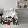 Christmas Super Soft Cozy Flannel Fleece Blanket- Buffalo Xmas Tree Snowman Golden Snowflake Blanket for Bed Couch Sofa Chair Travel, 50 x 80 Inche view 4