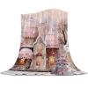 Christmas Super Soft Cozy Flannel Fleece Blanket- Pink Castle Snowman Snowflake Winter Xmas Blanket for Bed Couch Sofa Chair Travel, 60 x 80 Inche view 1