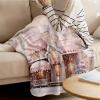Christmas Super Soft Cozy Flannel Fleece Blanket- Pink Castle Snowman Snowflake Winter Xmas Blanket for Bed Couch Sofa Chair Travel, 60 x 80 Inche view 3