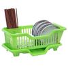 Space Saving Dish Rack Plastic Draining Tray Kitchen Sink Dish Drying Rack Drainer Washing Holder Basket Organizer Dish Drying Rack (Color : Green, Size : 44.5 * 23 * 18cm) view 1