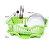 Space Saving Dish Rack Plastic Draining Tray Kitchen Sink Dish Drying Rack Drainer Washing Holder Basket Organizer Dish Drying Rack (Color : Green, Size : 44.5 * 23 * 18cm) view 2