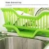 Space Saving Dish Rack Plastic Draining Tray Kitchen Sink Dish Drying Rack Drainer Washing Holder Basket Organizer Dish Drying Rack (Color : Green, Size : 44.5 * 23 * 18cm) view 3