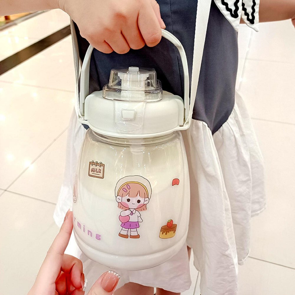 sraml Large Capacity Potbelly Water Cup, Straw Cup, Plastic Cup, Kettle, Gift Cup