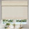 Moonice Cordless Roman Shades for Window Blackout, Natural Woven Fabric Privacy Room Darkening Blinds, Thermal Insulated Window Blind Treatment for Bedroom Living Room, Beige view 1