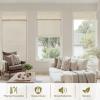Moonice Cordless Roman Shades for Window Blackout, Natural Woven Fabric Privacy Room Darkening Blinds, Thermal Insulated Window Blind Treatment for Bedroom Living Room, Beige view 2