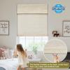 Moonice Cordless Roman Shades for Window Blackout, Natural Woven Fabric Privacy Room Darkening Blinds, Thermal Insulated Window Blind Treatment for Bedroom Living Room, Beige view 3