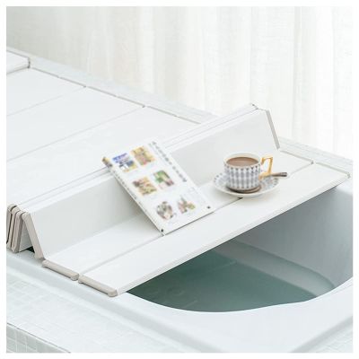 Bathtub Tray Folding Polypropylene Bathtub Cover, Multifunction Dustproof Bathtub Tray Shutter Bath Lid, 1cm Thickness Insulation Board for Bathroom SPA,Milk Bath Multifunctional (Color : White, Siz
