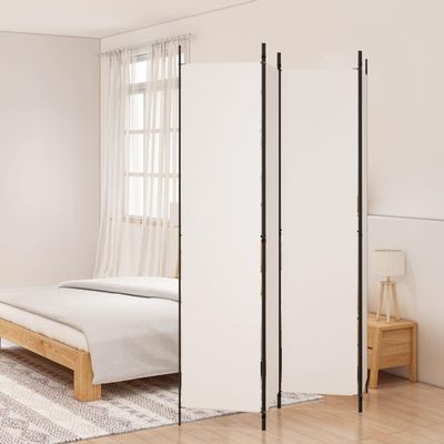 4-Panel Room Divider do it Yourself Room dividers,Decorative Wood Room Divider Folding Screens, Room Divider Wall,Cute Room Decor,White 78.7"x86.6" Fabric