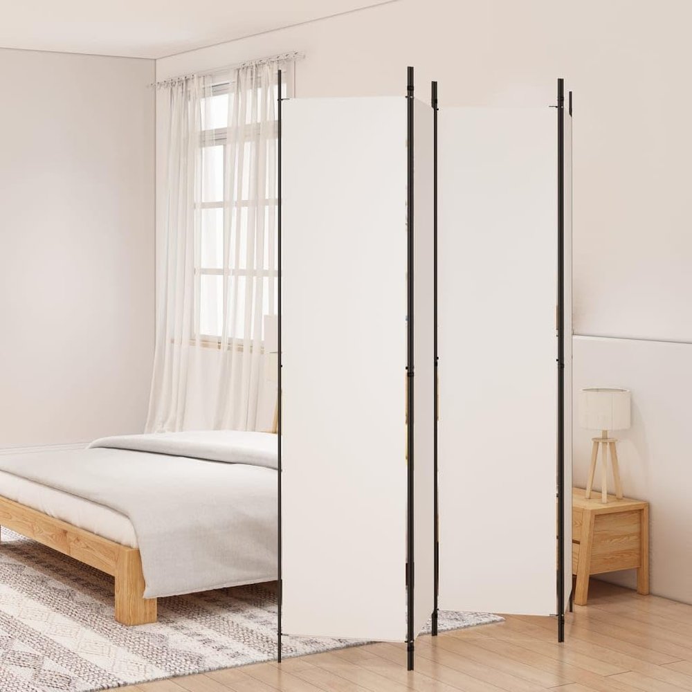 4-Panel Room Divider do it Yourself Room dividers,Decorative Wood Room Divider Folding Screens, Room Divider Wall,Cute Room Decor,White 78.7"x86.6" Fabric
