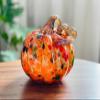 DECRZPB Coloured Glaze Art Pumpkin Glass Figurine Handmade Blown Glass Paperweights Gift for Birthday Home Decor Table Ornament view 1