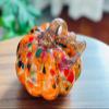 DECRZPB Coloured Glaze Art Pumpkin Glass Figurine Handmade Blown Glass Paperweights Gift for Birthday Home Decor Table Ornament view 2