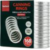 168Pcs Regular Mouth Mason Jar Canning Rings, Replacement Rings or Tops Durable & Rustproof Tinplate Metal Bands/Rings for Mason Jar (Silver/70 MM) view 1