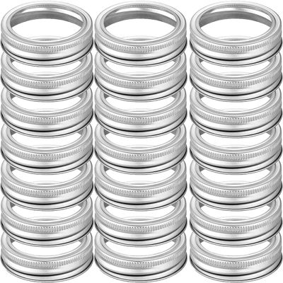 120 Pcs Wide Mouth Mason Jar Canning Rings, Replacement Rings or Tops Durable & Rustproof Tinplate Metal Bands/Rings for Mason Jar (Silver/87 MM)