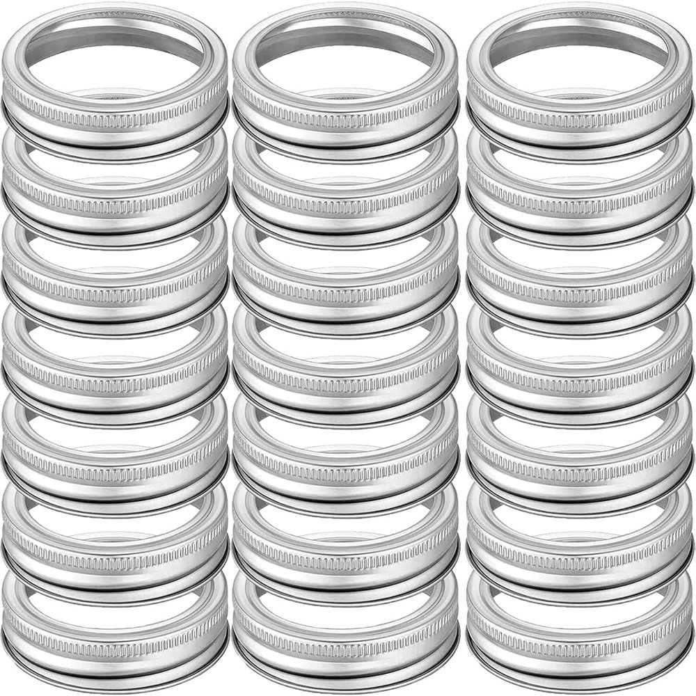120 Pcs Wide Mouth Mason Jar Canning Rings, Replacement Rings or Tops Durable & Rustproof Tinplate Metal Bands/Rings for Mason Jar (Silver/87 MM)