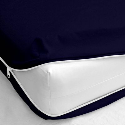 RMS BEDDING Zipper Fitted Sheet Made of 100% Egyptian Cotton Fabric Super Soft- Full Size Upto 12 Inch Deep Pocket- Navy Blue Color