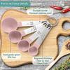 Ameurey Measuring Cups and Spoons Set, 8Pcs Measuring Spoons Sets Measuring Cups and Spoons Kit, with Stainless Steel Handles Pink view 3
