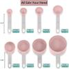 Ameurey Measuring Cups and Spoons Set, 8Pcs Measuring Spoons Sets Measuring Cups and Spoons Kit, with Stainless Steel Handles Pink view 4