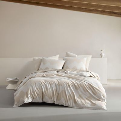 Marimekko - King Duvet Cover Set, Organic Cotton Bedding with Matching Shams, Luxury Home Decor, GOTS Certified (Lokki Beige, King)