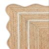 Weaving Village Wave Scalloped Natural Jute Runner, Off White (2'6"x6'): Boho Farmhouse Entryway Scallop Rug view 2
