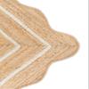 Weaving Village Wave Scalloped Natural Jute Runner, Off White (2'6"x6'): Boho Farmhouse Entryway Scallop Rug view 4