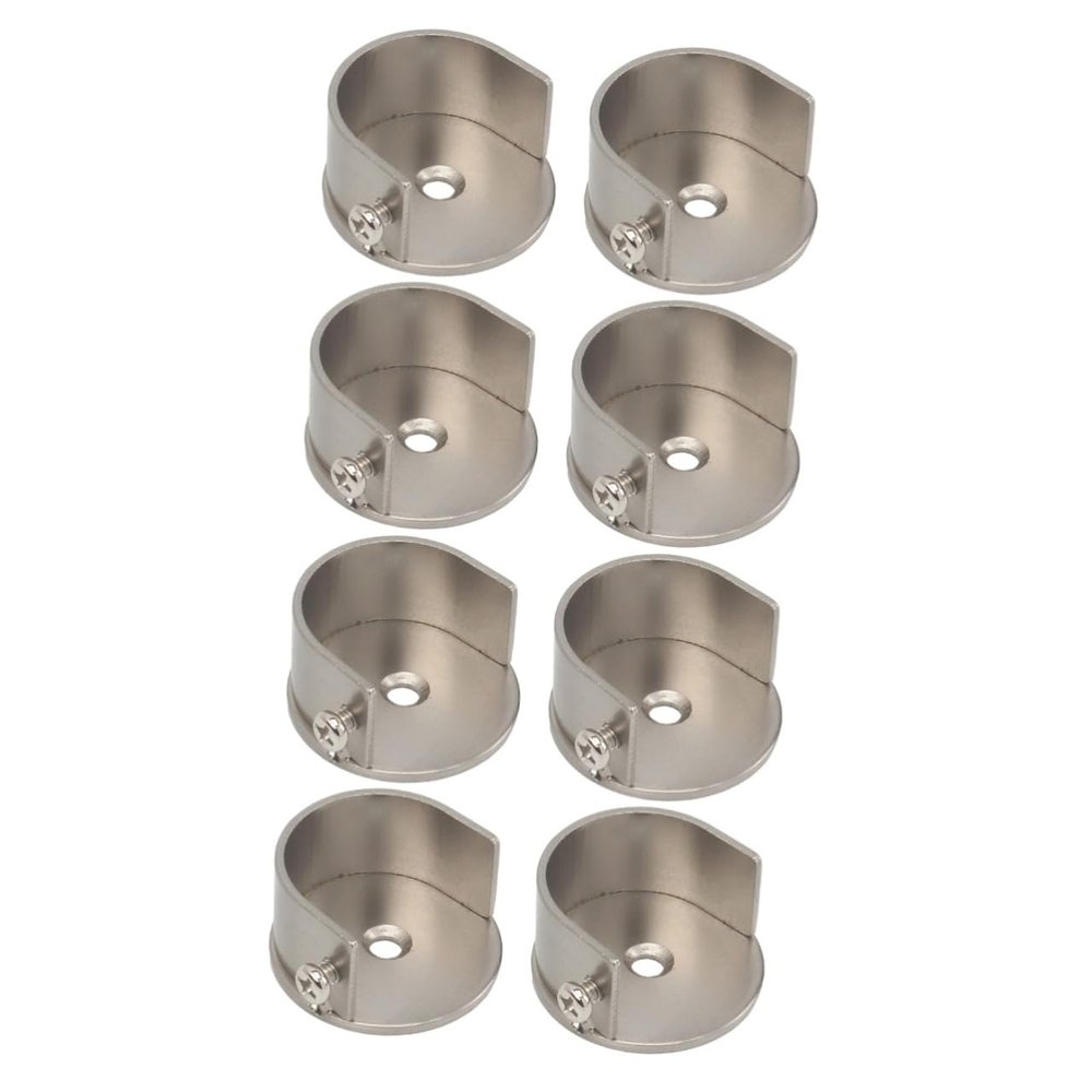8 Pcs Roman Pole Wall Bracket U Shaped Rod Socket Home Decor Rod end Support Curtain Accessories no Screw Curtain Rod Brackets Ceiling Mount Curtain Rod Iron Decorative Frame Metal