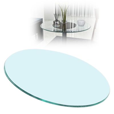 SAGIDAR Table Top Tempered Glass Round, Round Table Top Tempered Glass, Transparent Table Top, Garden Table, Flat Polished Tempered Glass Table Clear,14IN 19IN 24IN 34IN 40IN