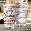 MEDROC Miracle Worker Nutrition Facts Campground Host Tumbler Stainless Steel 20oz, Funny Gifts Bulks For Office Women Men Work Friend Coworker, Driking Coffee Cup For Birthday Christmas view 4