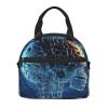 AdaNti Artificial Intelligence Brain(1) print Lunch Bag Reusable Insulated Lunch Boxes Cooler Tote Bags For Work Office Picnic Travel view 2