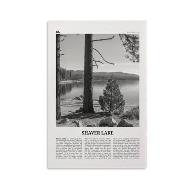 Shaver Lake Print Black And White, Shaver Lake Wall Art, Shaver Lake Poster, Shaver Lake Photo, Shav Canvas Art Poster And Wall Art Picture Print Modern Family Bedroom Decor Posters 12x18inch(30x45cm)