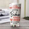 MEDROC Miracle Worker Nutrition Facts Retail Merchandiser Tumbler Stainless Steel 20oz, Funny Gifts Bulks For Office Women Men Work Friend Coworker, Driking Coffee Cup For Birthday Christmas view 2