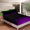 Honeycomb Sheet Set Queen Size, Grenn Purple Ombre Bed Sheets Set Beehive Hexagon Sheets with Deep Pocket Fitted Sheet Kids Toddler Geometric Honeycomb Bedding Set 4Pcs view 3
