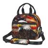 AdaNti American Flag Fire Eagle print Lunch Bag Reusable Insulated Lunch Boxes Cooler Tote Bags For Work Office Picnic Travel view 1
