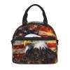 AdaNti American Flag Fire Eagle print Lunch Bag Reusable Insulated Lunch Boxes Cooler Tote Bags For Work Office Picnic Travel view 2