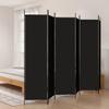 6-Panel Room Divider Black,Locker Room Partition,Privacy Screen,Bulkhead Screen,Folding Wall,Room Divider Wall,for Studio,Garage,Hospital,Restaurant,Classroom,118.1"x78.7" Fabric view 1