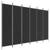 6-Panel Room Divider Black,Locker Room Partition,Privacy Screen,Bulkhead Screen,Folding Wall,Room Divider Wall,for Studio,Garage,Hospital,Restaurant,Classroom,118.1"x78.7" Fabric view 2