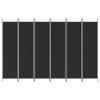 6-Panel Room Divider Black,Locker Room Partition,Privacy Screen,Bulkhead Screen,Folding Wall,Room Divider Wall,for Studio,Garage,Hospital,Restaurant,Classroom,118.1"x78.7" Fabric view 3
