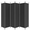 6-Panel Room Divider Black,Locker Room Partition,Privacy Screen,Bulkhead Screen,Folding Wall,Room Divider Wall,for Studio,Garage,Hospital,Restaurant,Classroom,118.1"x78.7" Fabric view 4
