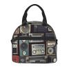 AdaNti Vintage Wall of Radio Boombox print Lunch Bag Reusable Insulated Lunch Boxes Cooler Tote Bags For Work Office Picnic Travel view 2