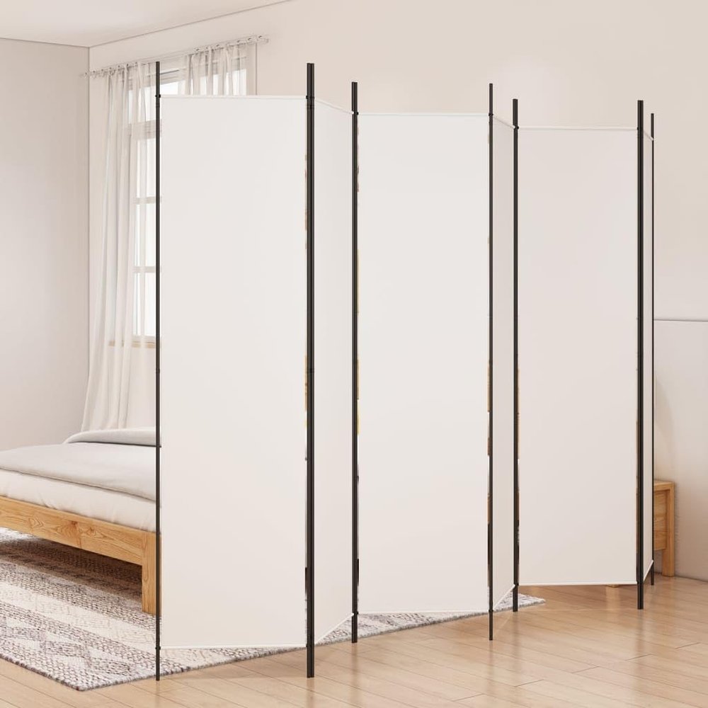 6-Panel Room Divider White,Locker Room Partition,Privacy Screen,Bulkhead Screen,Folding Wall,Room Divider Wall,for Studio,Garage,Hospital,Restaurant,Classroom,118.1"x78.7" Fabric