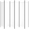 6-Panel Room Divider White,Locker Room Partition,Privacy Screen,Bulkhead Screen,Folding Wall,Room Divider Wall,for Studio,Garage,Hospital,Restaurant,Classroom,118.1"x78.7" Fabric view 4
