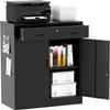 TaskStorz Metal Storage Cabinet 36" H, Garage Storage Cabinet with 2 Lockable Doors and 1 Drawer, Steel File Cabinets with Adjustable Shelves for Home Office, Garage, School, Apartment, Warehouse view 1