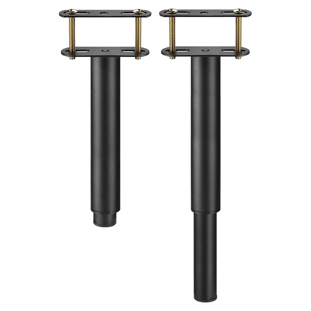 uxcell 2 Sets Adjustable Height Bed Frame Support Legs Replacement Bed Center Slat Support Legs for Sofa Cabinet(250mm-450mm/9.8"-17.7"), Black