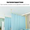 Wall Divider for Room Separation Hanging, 2 2.3 M Curtain Rod with Curtain/ Beauty Salon Partitions Set of 1, Privacy Screen Temporary Panels for Changing Room Bedroom ( Color : Gold Rod+Blue Curtain view 3