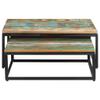 GOLINPEILO Nesting Coffee Tables Solid Reclaimed Wood Set of 2, Industrial Sofa Side Nest of Tables End Tables Black Color Frame with Wood Top for Living Room -AA view 3