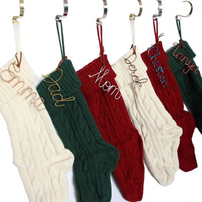 6 Set Custom Christmas Stocking Name Tags, Pet Dog Cat Christmas Stocking Name Tags, Christmas Tree Decoration gift(12colors) (6PCS)