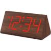 DreamSky Wooden Digital Alarm Clocks for Bedrooms - Electric Desk Clock with Large Numbers, USB Port, Loud Alarm for Heavy Sleepers, Adjustable Volume, Dimmer, Snooze, DST, Wood Dcor, Adapter Powered view 1