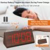 DreamSky Wooden Digital Alarm Clocks for Bedrooms - Electric Desk Clock with Large Numbers, USB Port, Loud Alarm for Heavy Sleepers, Adjustable Volume, Dimmer, Snooze, DST, Wood Dcor, Adapter Powered view 3