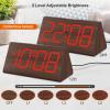 DreamSky Wooden Digital Alarm Clocks for Bedrooms - Electric Desk Clock with Large Numbers, USB Port, Loud Alarm for Heavy Sleepers, Adjustable Volume, Dimmer, Snooze, DST, Wood Dcor, Adapter Powered view 4